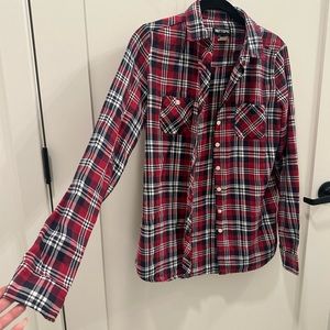 EUC Flannel Hot Topic Small Plaid Shirt Button Down